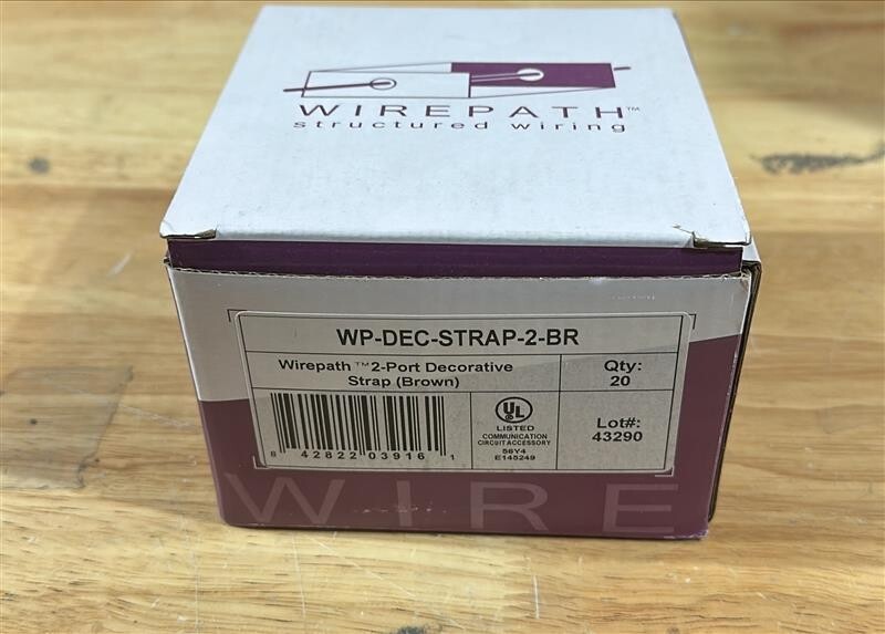 Wirepath WP-DEC-STRAP-2-BR 2-port decor strap brown box of 20