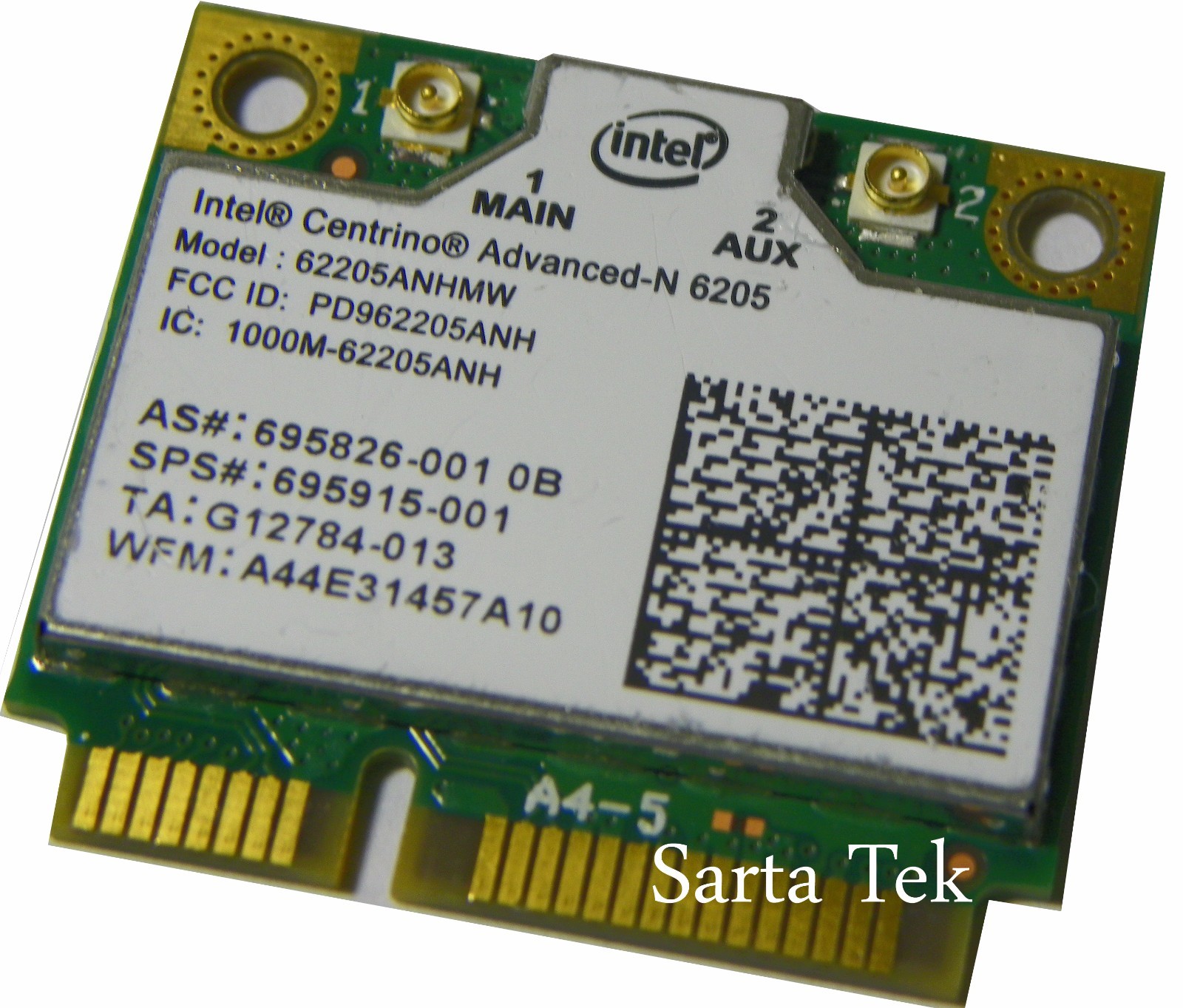 New OEM HP 695915-001 Intel Centrino Advanced-N 6205 62205ANHMW abgn PCIe Half