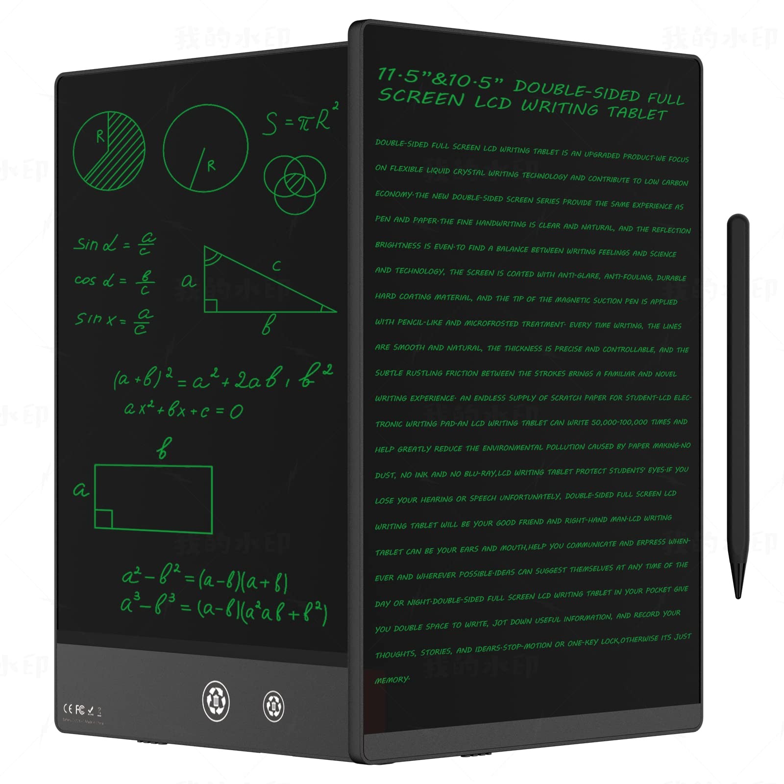 LCD Writing Tablet for Adults- 10.5″ LCD Writing Tablet,Double-Sided Full Scr...