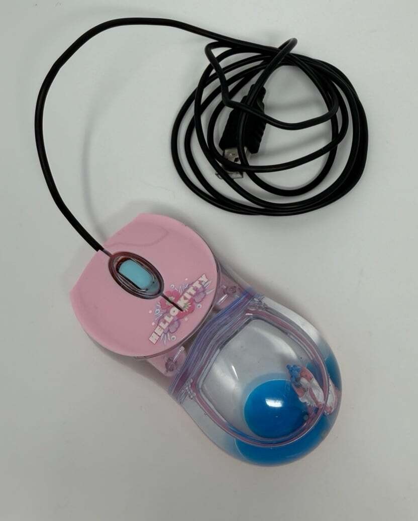 Hello Kitty Liquid Filled Computer Mouse Aqua Bathtub Vintage Optical USB Works