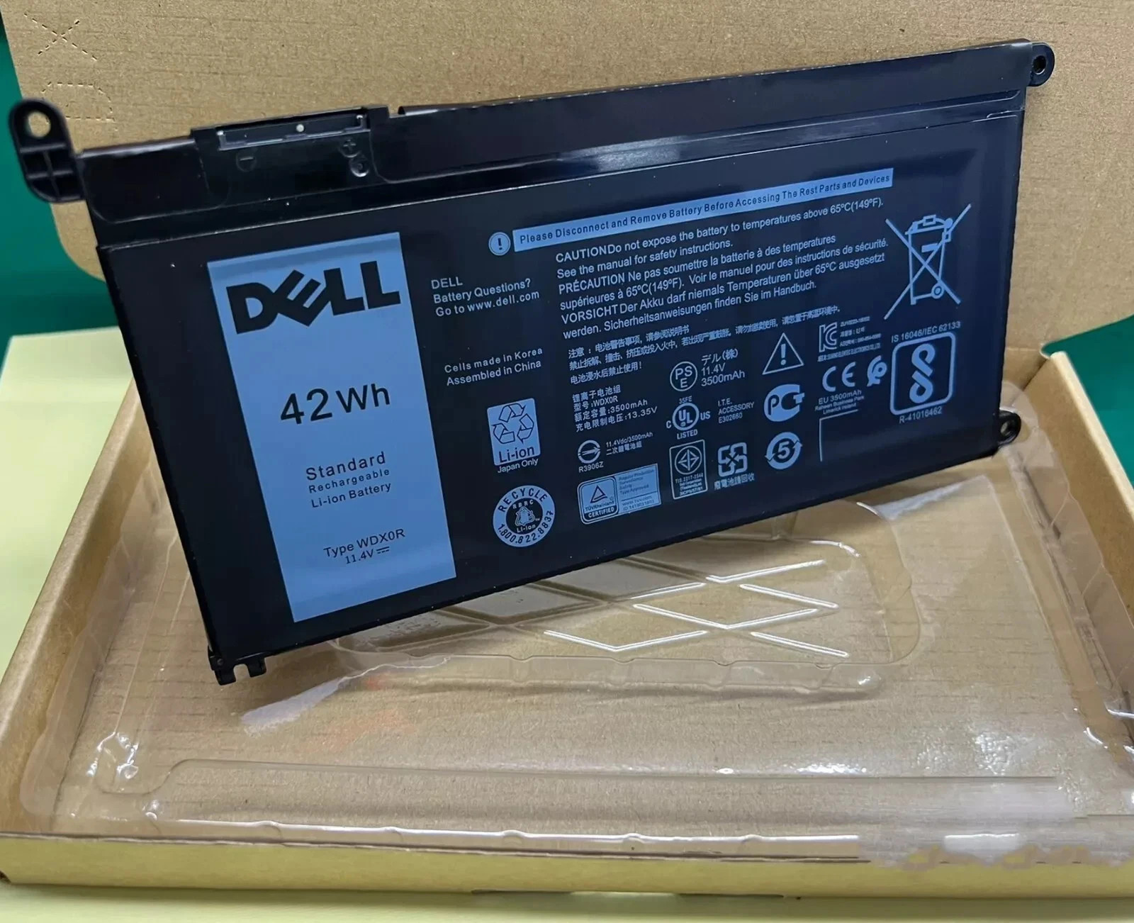 OEM Genuine 42WH WDX0R WDXOR Battery For Dell Inspiron 15 5567 5568 13 5368 7368