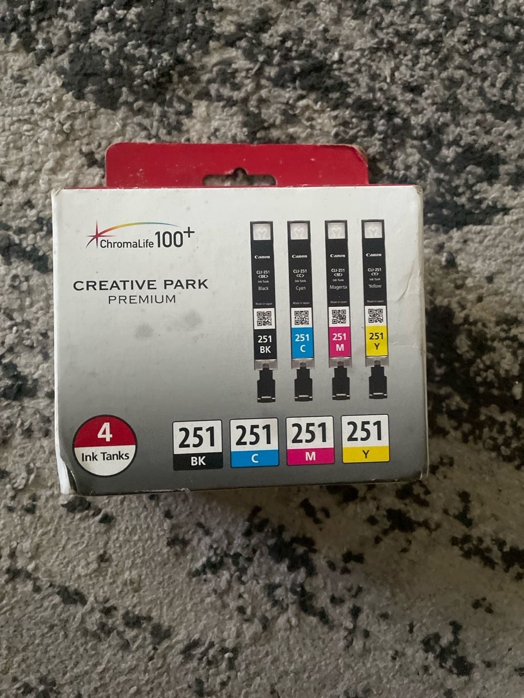 Canon CLI-251 Black/Cyan/Magenta/Yellow 4-Pack Ink Cartridges (6513B004)