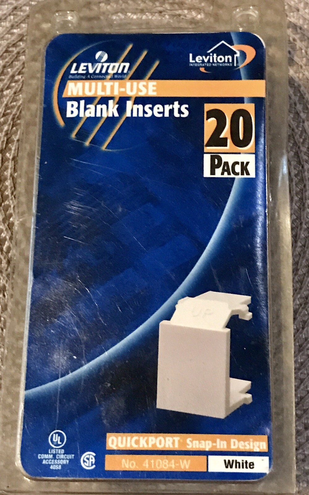 20 New Leviton White Quickport SnapIn-Design Wallplate Blank Filler 41084-W