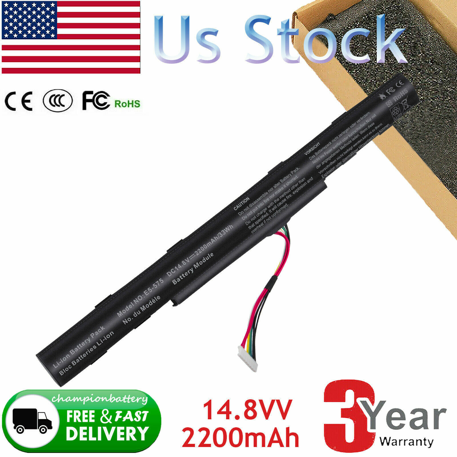 E5-575  Battery for Acer Aspire E5-475 E5-523 E5-553 E5-576 E5-774 AS16A5K 