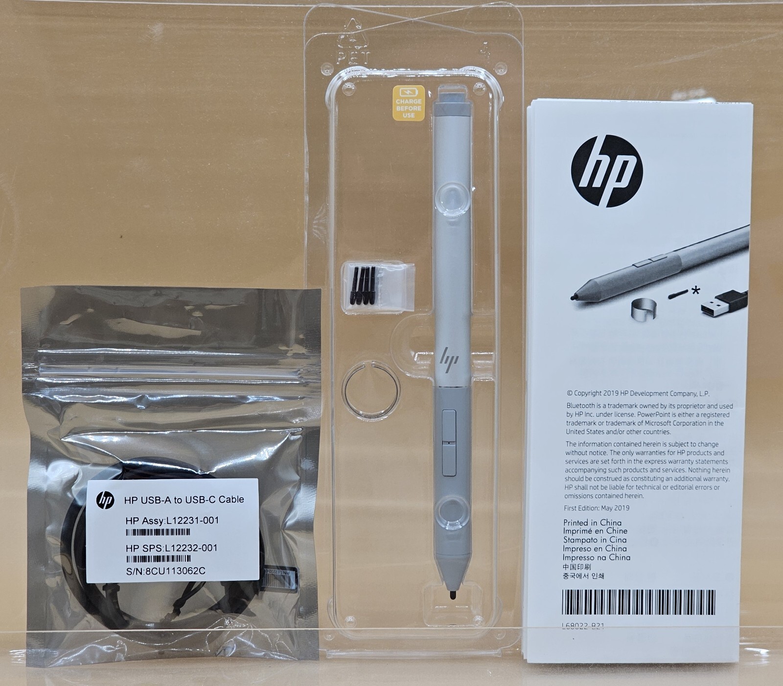 HP Active Pen stylus Tablets Laptops L04729-002 USB Bluetooth x360 1030 1012 OEM