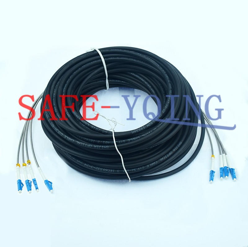 ONE Field Outdoor LC-LC UPC 4 Strand 9/125Single Mode Fiber Patch Cord 100M