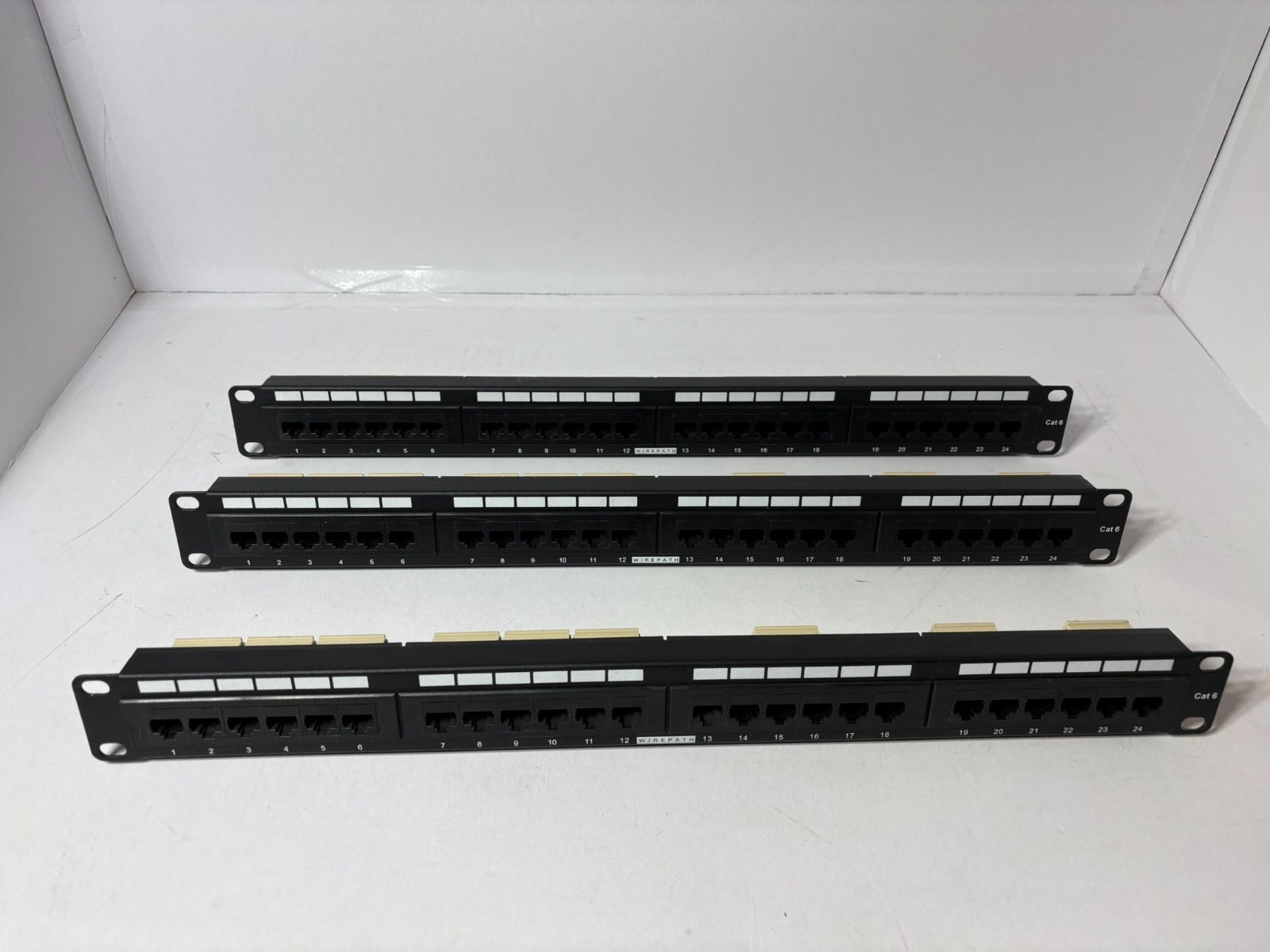 Wirepath WP-CAT6-PP-24 24-Port Rack Mount RJ45 CAT6 Patch Panel (3 included)