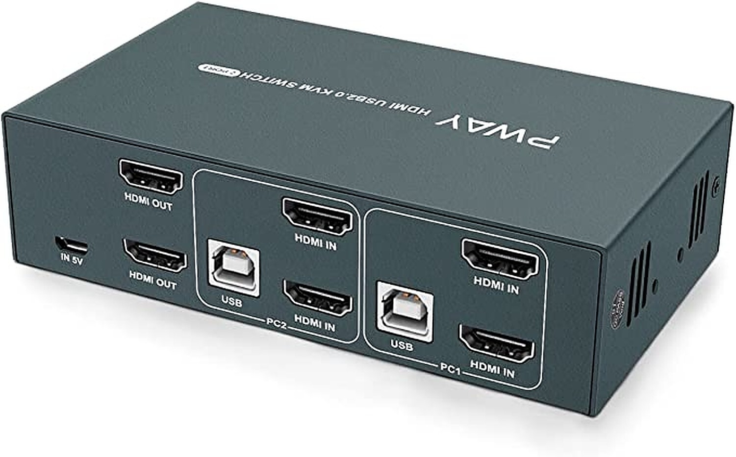 GREATHTEK Dual Monitor HDMI KVM Switch 2 Port (IL/RT6-19633-PWAYHDMIKVM2PORT-...