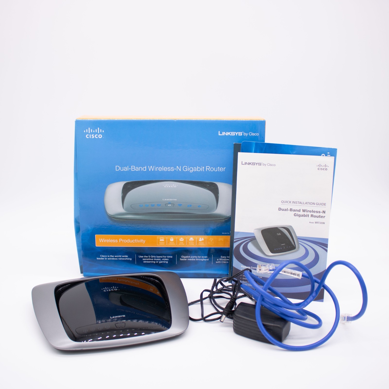 Linksys WRT320N 24 Mbps 4-Port Gigabit Wireless N Router | Fully Functional