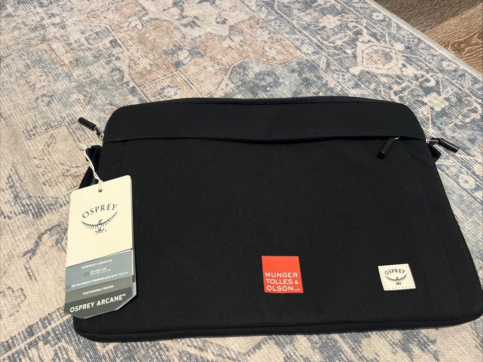 Brand new Osprey Arcane Laptop Sleeve 16” Black Company Logo (MTO)