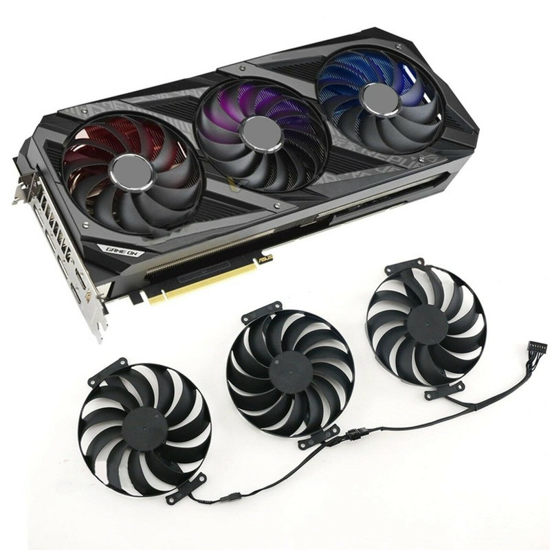 For AS RTX3090 3080 3070 3060 ROG STRIX Raptor GPU Cooler Fan T129215SU 3pcs