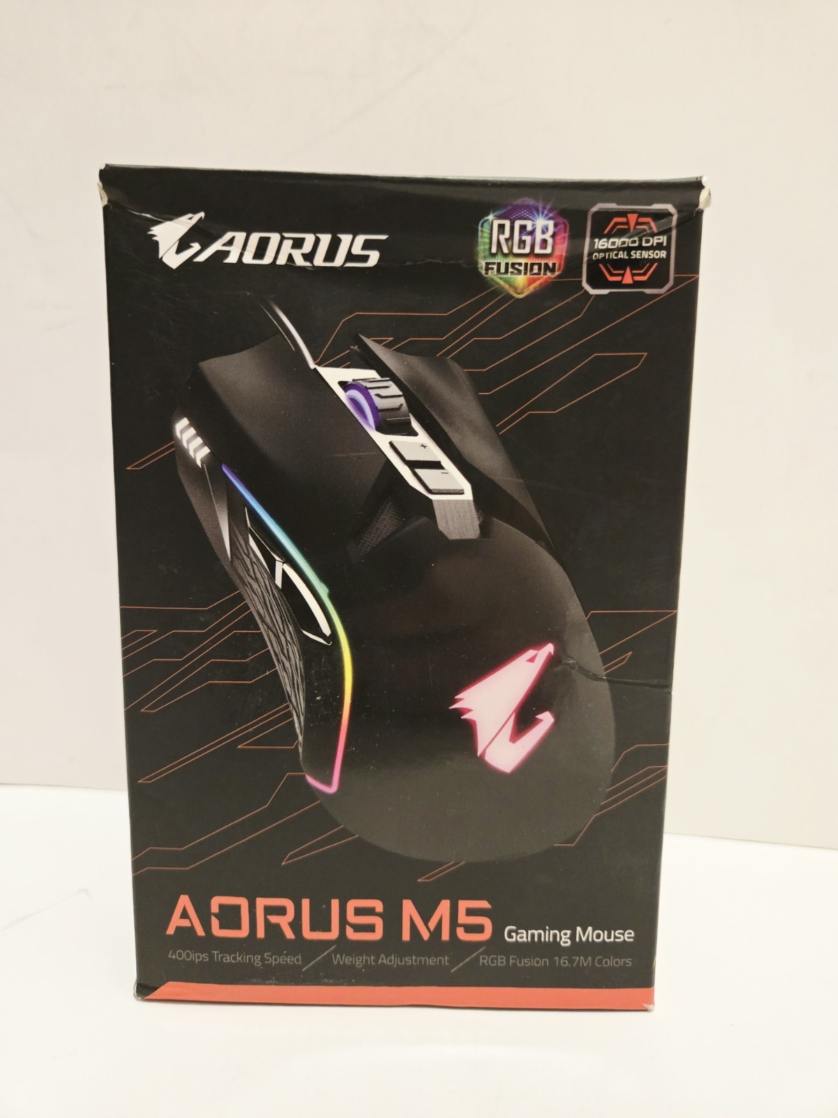 Gigabyte Aorus M5 Wired Gaming Mouse, Black, New