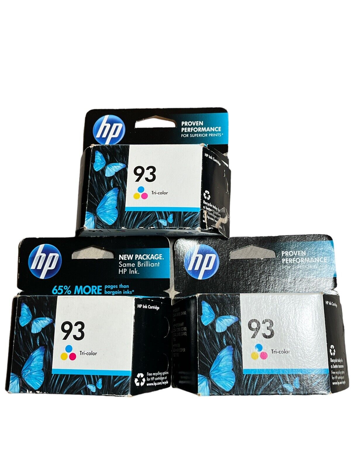 HP Ink Cartridge 93 Tri-Color 3 Pack New Factory Sealed Expired