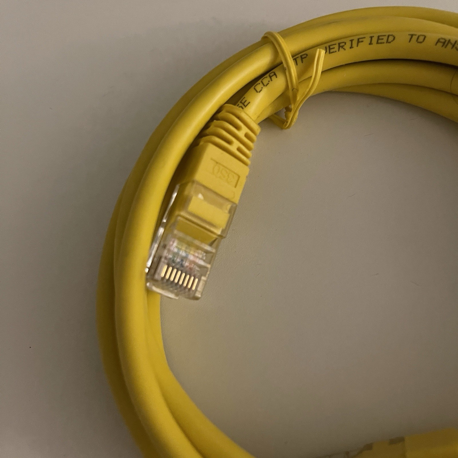 Comcast Ethernet Cat 5e CCA Verified Gigabit Patch Cord Cable RJ-45 Yellow NEW