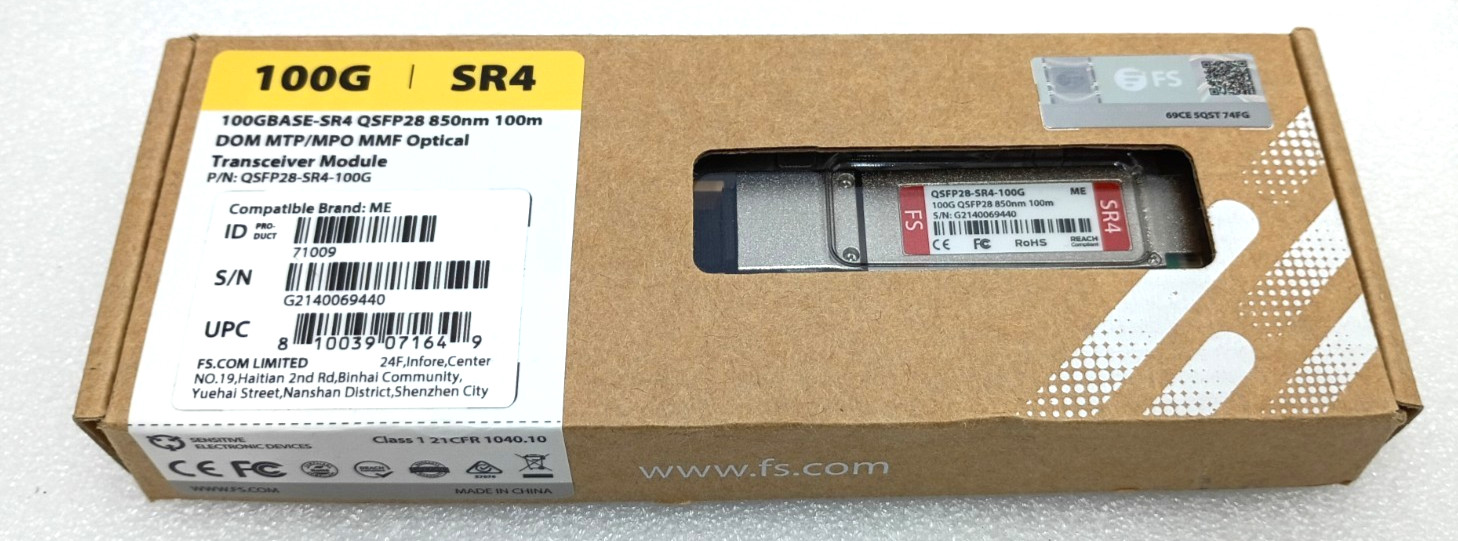 FS QSFP28-SR4-100G MMF Optical 100Gbase SR4 Compatible Brand: ME