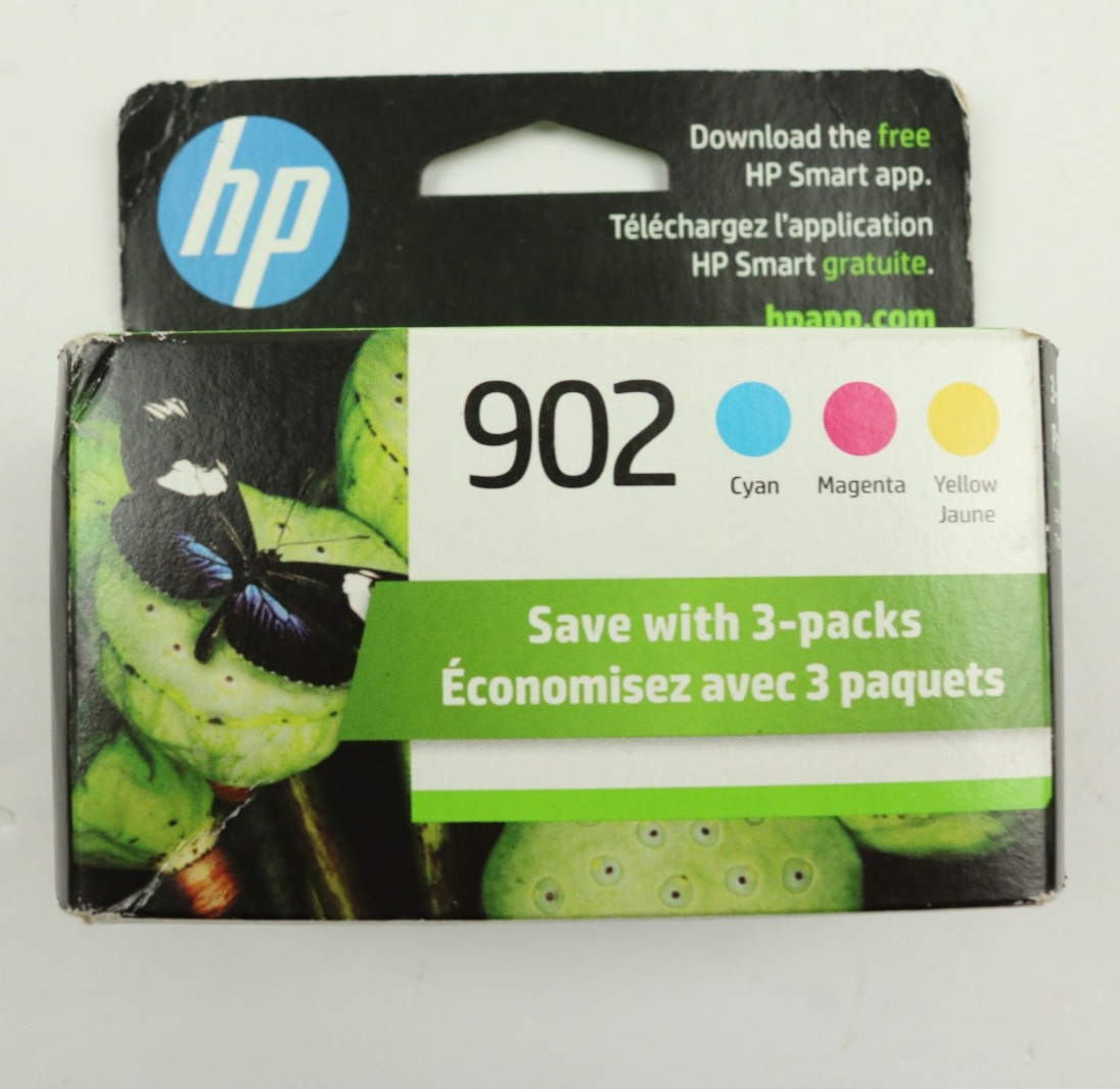 Genuine HP 902 Tri-Color 3-PACK Ink Cartridge Expired 01/2026