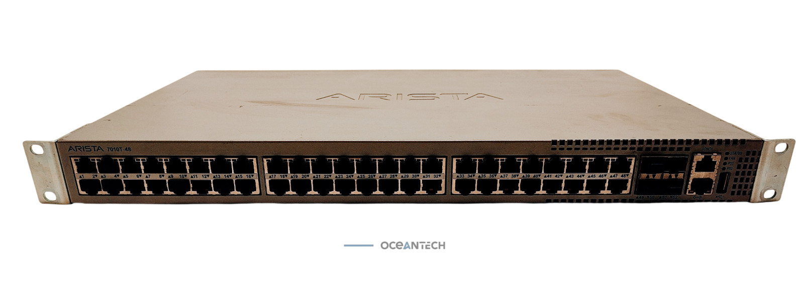 Arista DCS-7010T-48-R 48P 1GbE 4P 10GbE SFP+ RA Switch with rack ears