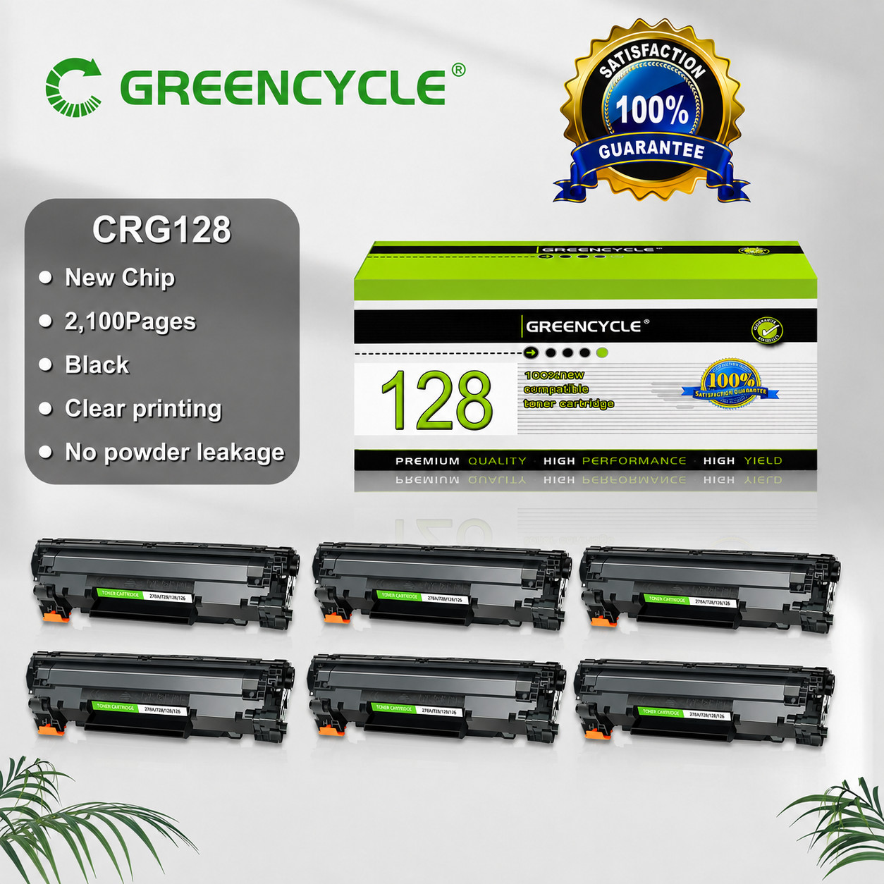 GREENCYCLE 6PK 128 Toner for Canon 128 ImageClass D530 MF4770n MF4880dw MF4890dw