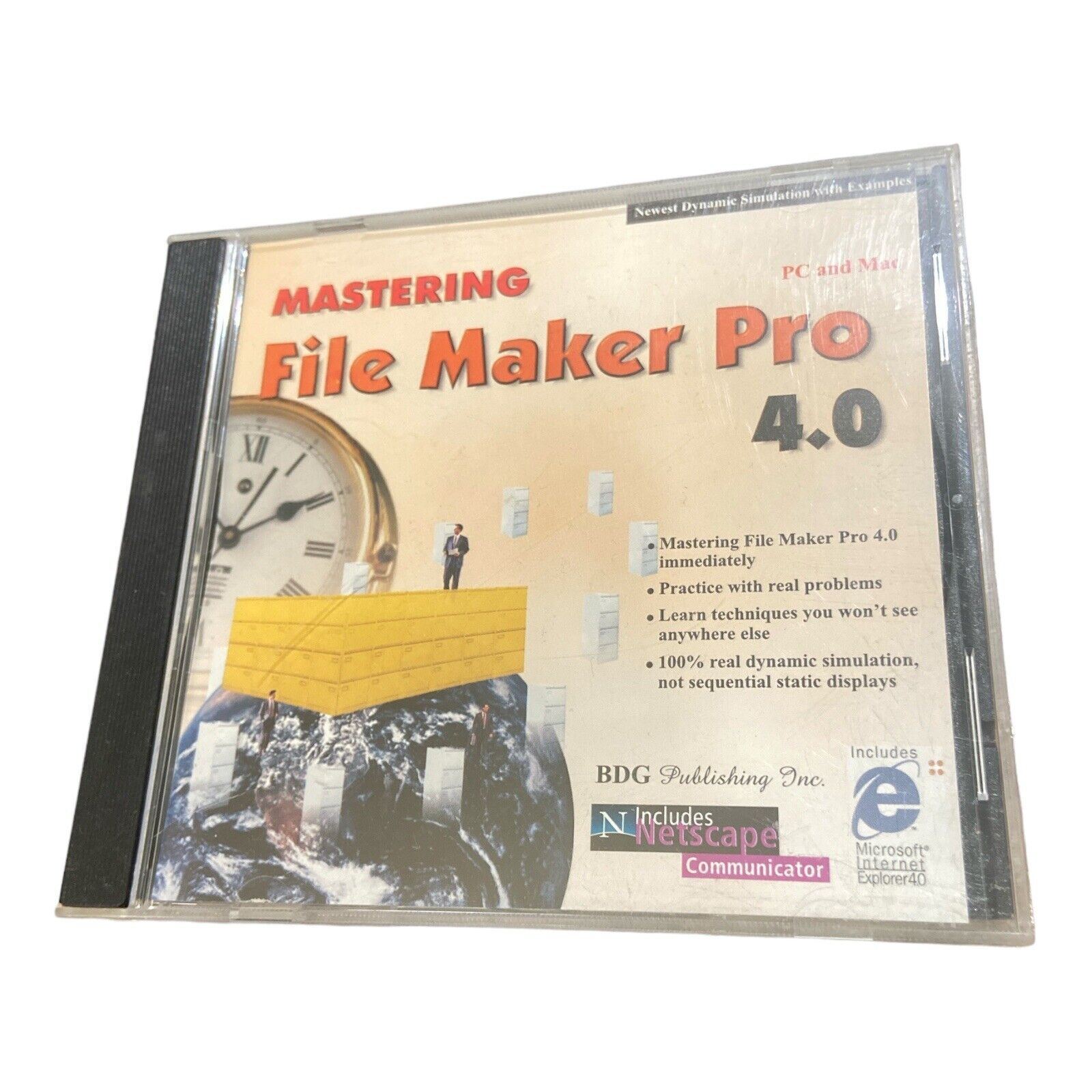 Vintage Mastering FileMaker Pro 4.0 CD Disc For PC and Mac Simulation W/Examples