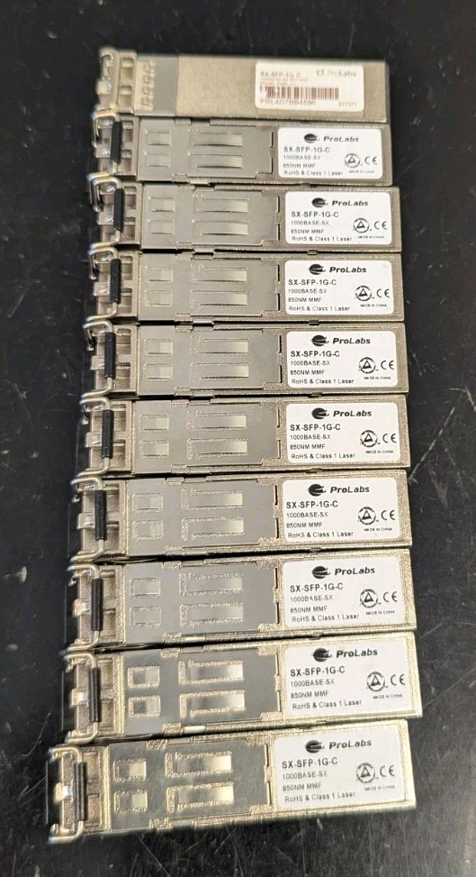 (10) ProLabs SX-SFP-1G-C 1000Base-SX 850NM MMF Transceivers