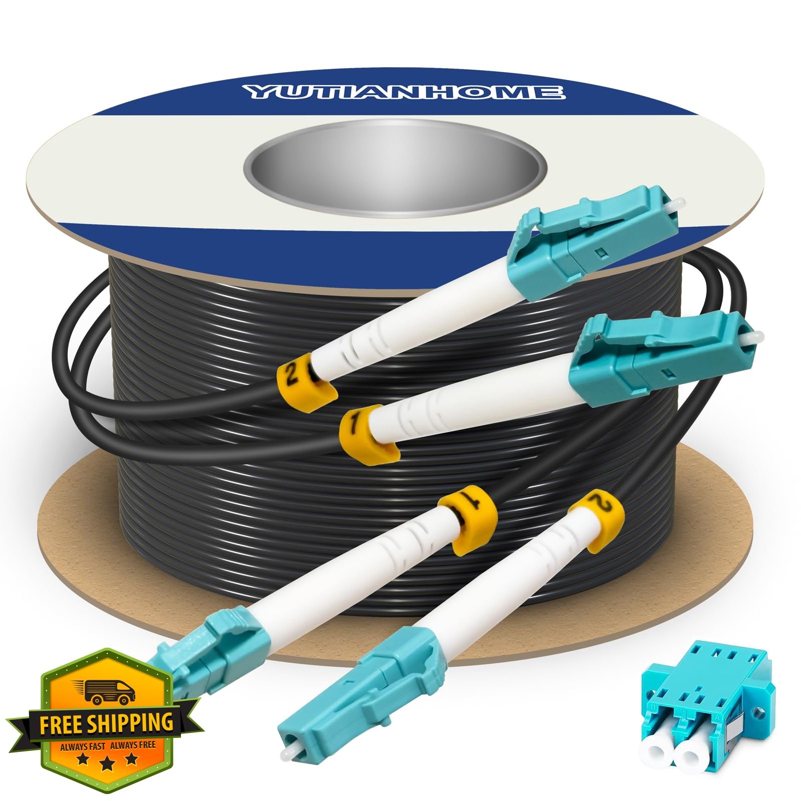 75M OM3 Armored Fiber LC to LC Duplex 10GB Multimode Cable 250ft