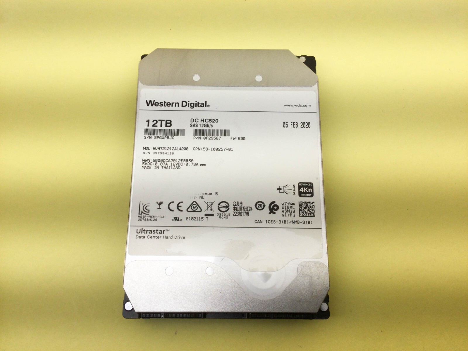 WD HGST DC HC520 12TB 7.2K SAS 12Gb/s 3.5" 4Kn HDD HUH721212AL4200