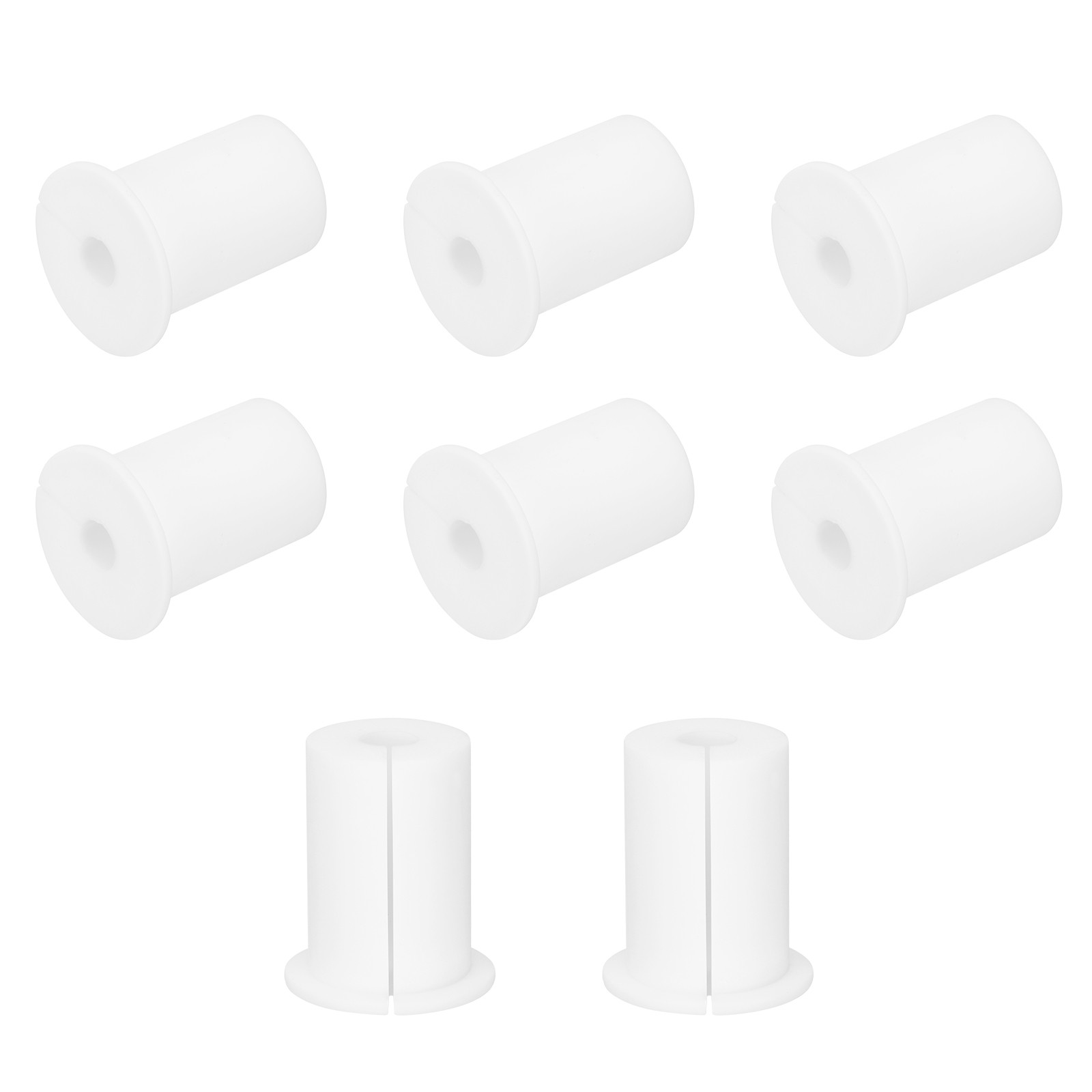 8Pcs Wall Grommets for Cables 1 Inch Cable with 8mm Hole, Silicone White