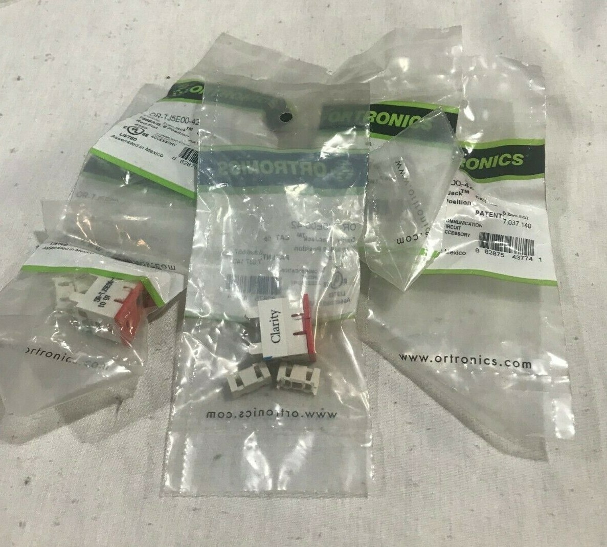 Ortronics Clarity TracJack Cat5E - Red Flat, OR-TJ5E00-42 -- Lot of 5
