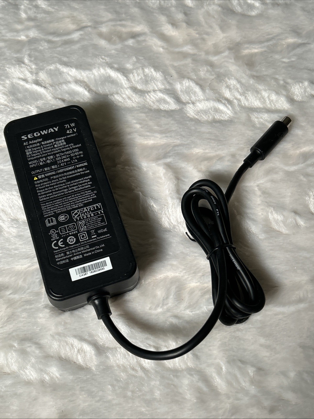 Segway 71W 42V AC Adapter BCTA+71420-1700