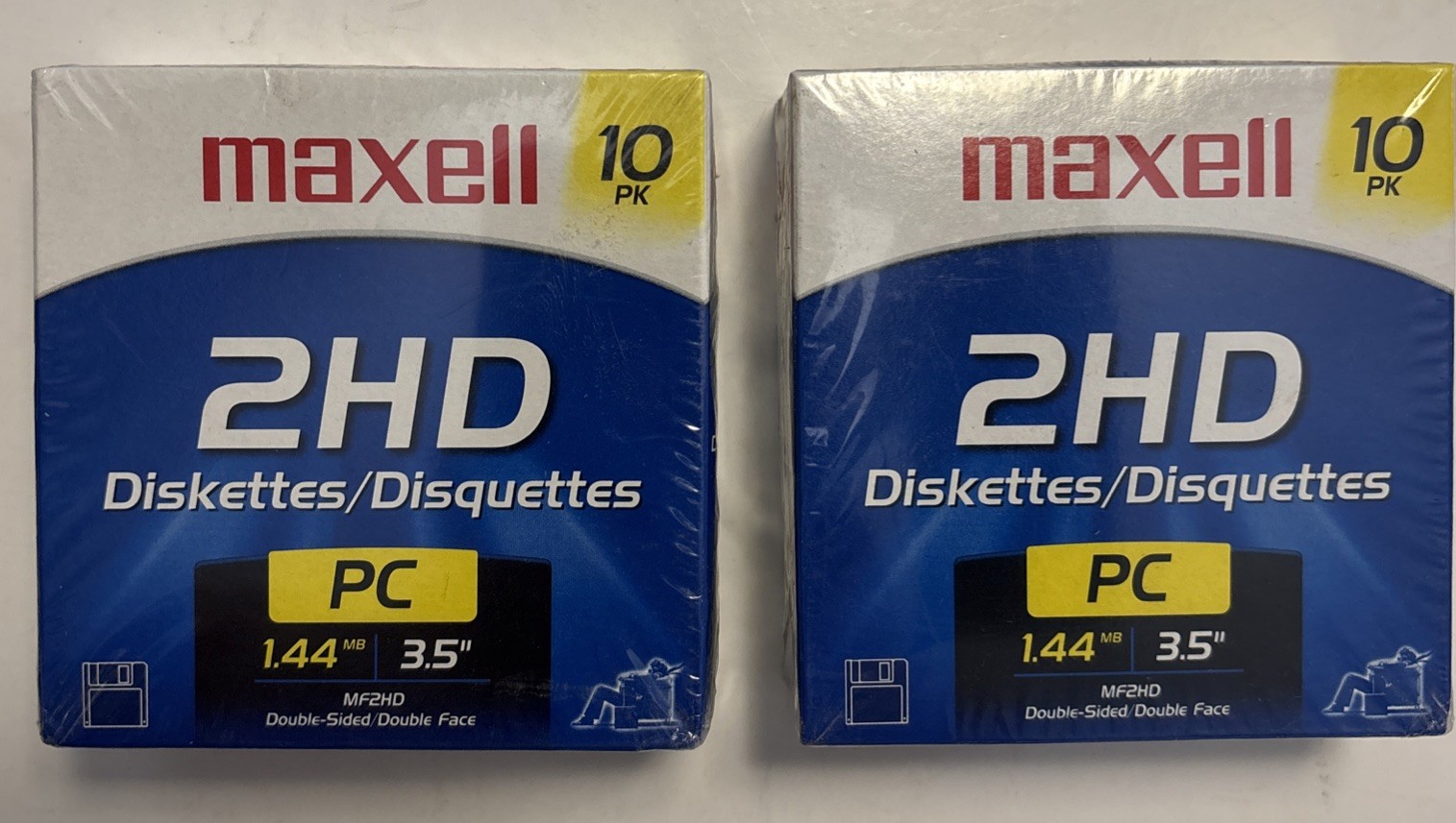 Maxell MF2HD 3.5" Floppy Disks 10 PK 1.44 MB PC Diskettes Sealed NOS 2 Packs