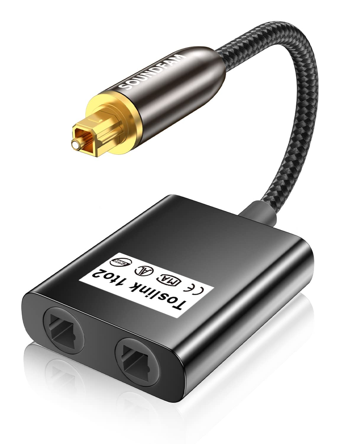 Optical Audio Splitter 1 in to 2 Out Toslink Splitter Adapter Optical Audio