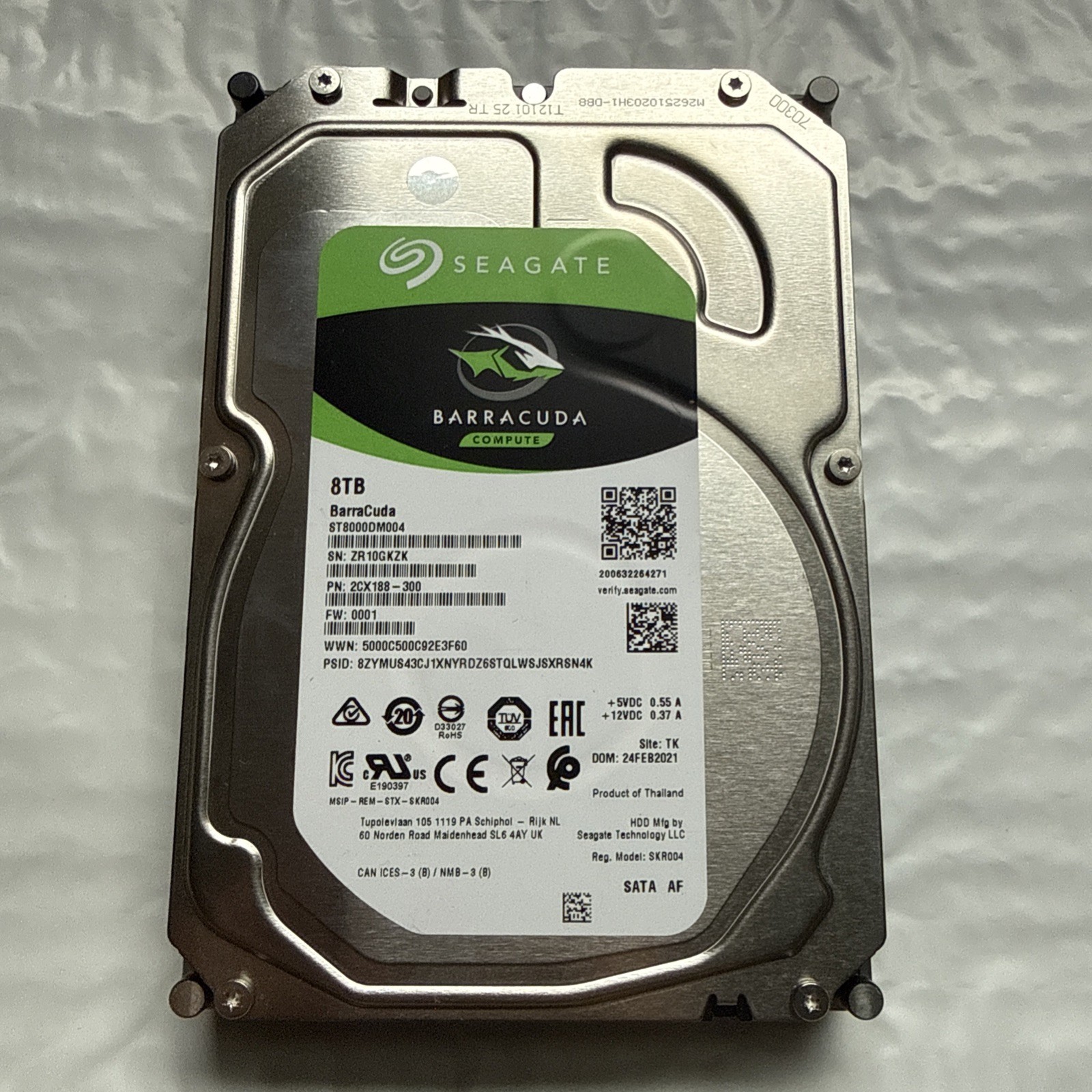 Seagate Barracuda 8 TB Internal 3.5" ST8000DM004 Hard Drive