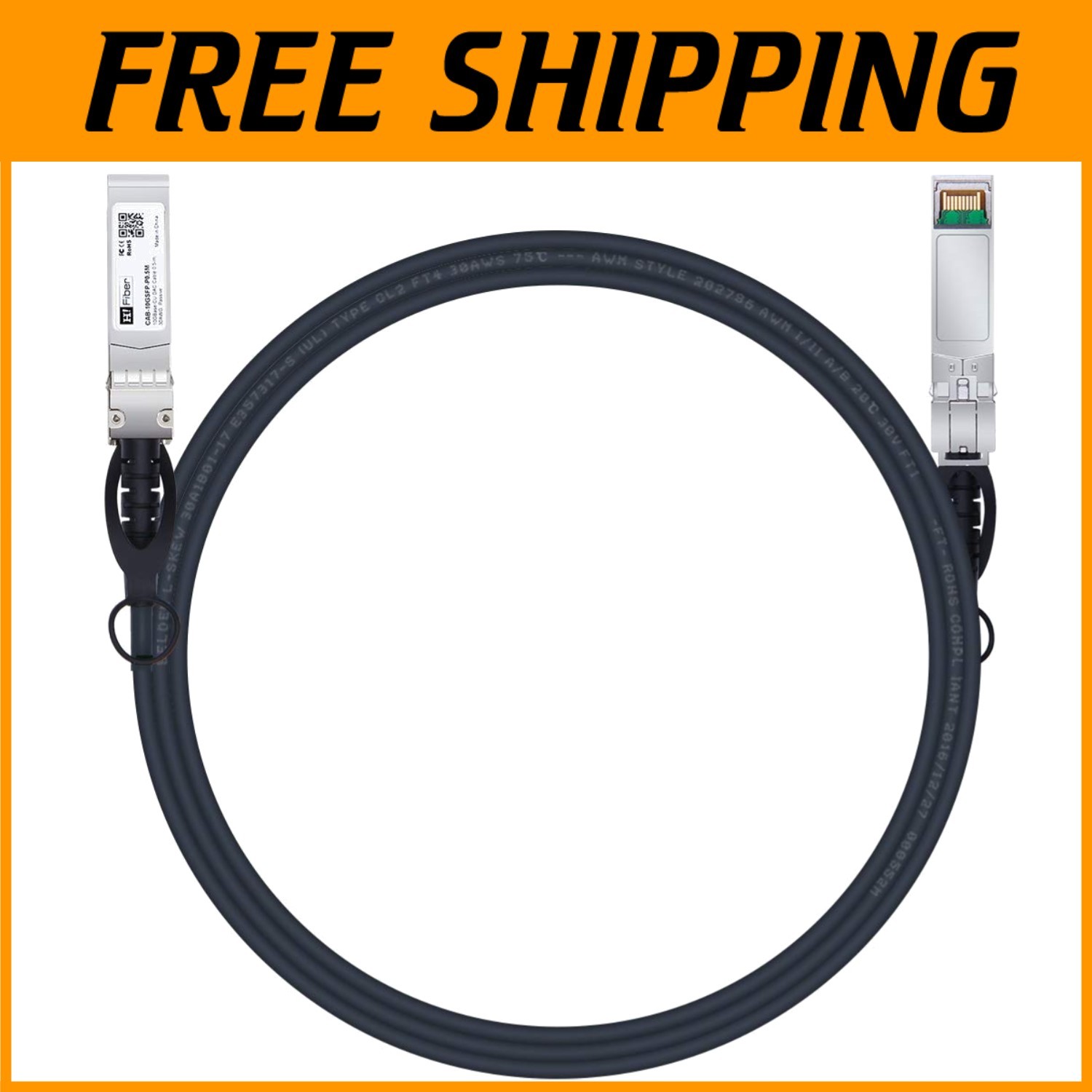 10G SFP+ DAC Twinax Cable 3M, Efficient Design, Multi-Brand^``