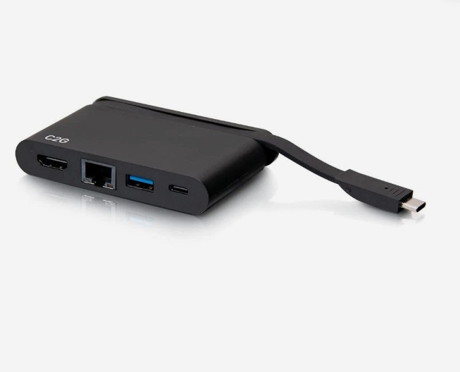 C2G USB-C 4-in-1 Compact Dock with HDMI, USB-A, Ethernet, and USB-C Power Delive