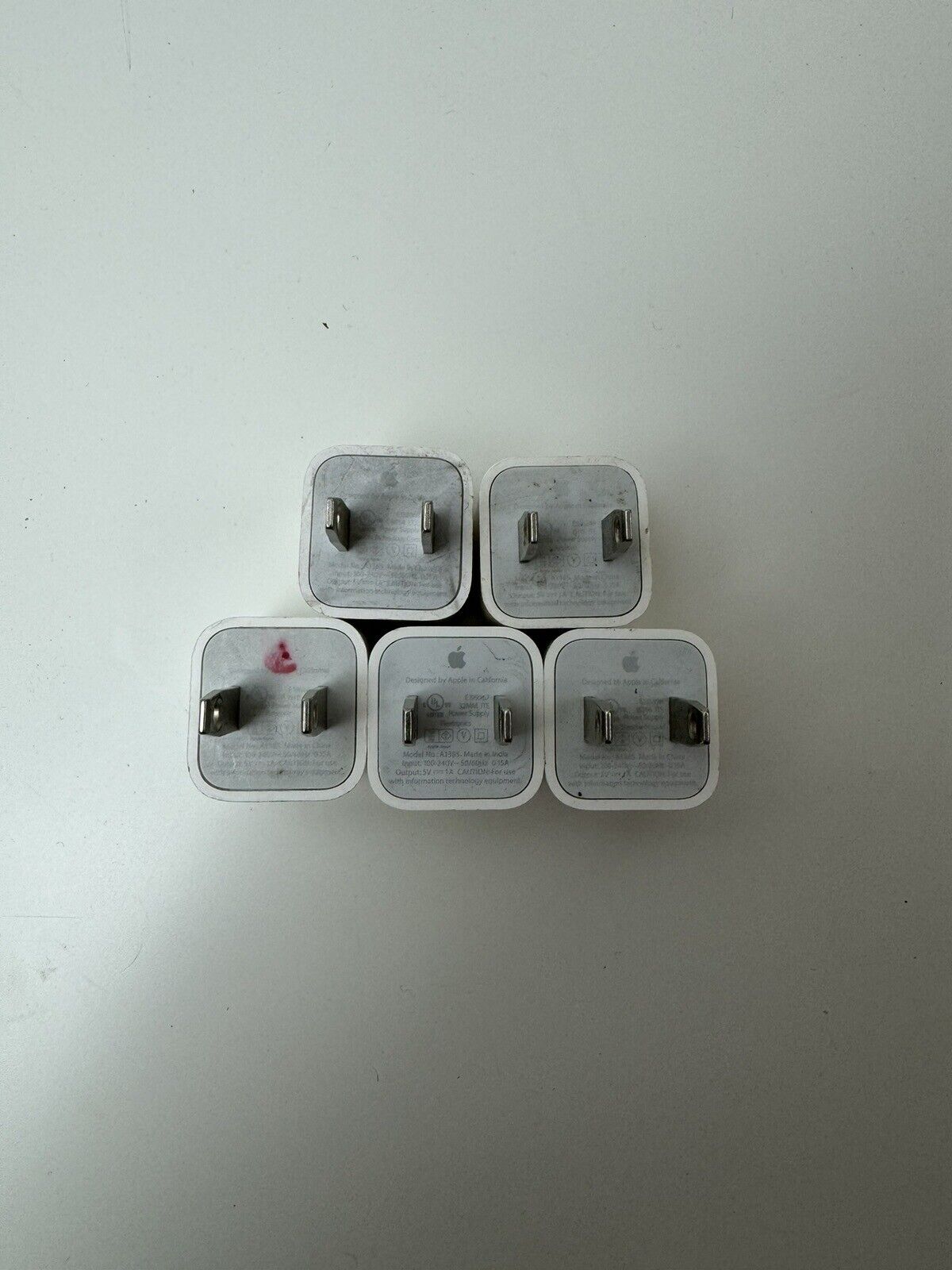 Lot of 5 - OEM Authentic Apple iPhone 5W Wall Charger Adapter Cube A1385
