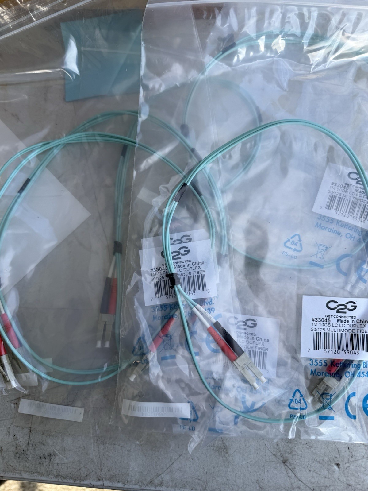 [ N ] Legrand 33045 C2G 1m LC-LC 10Gb 50/125 Duplex Multimode (5 PCs  Lot)
