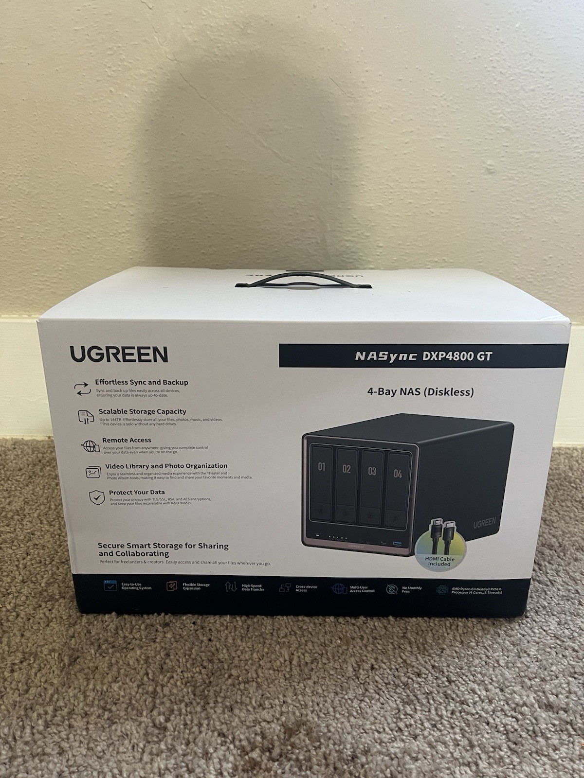 New UGREEN NASync DXP4800 GT 4-bay NAS, AMD Ryzen Embedded R2514, Dual 10Gb Open