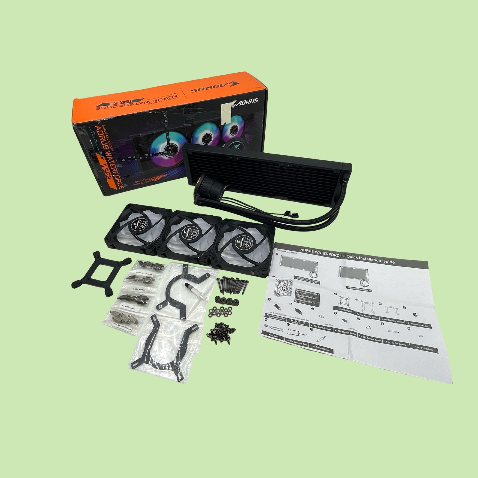 Gigabyte Aorus Waterforce II 360 Liquid CPU Cooler 360mm Radiator ARGB #MC9412