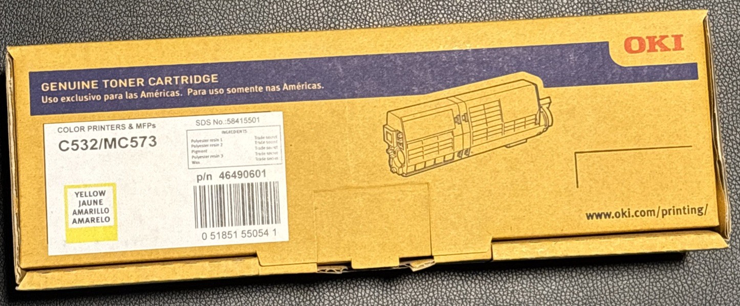 Oki Original Laser High Yield Toner Cartridge - Yellow (46490601) C532 MC573