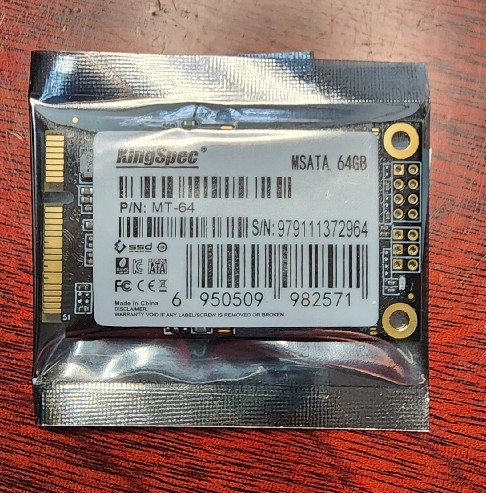 KingSpec MT-64 - 64GB mSATA III - Internal SSD - OEM  pack