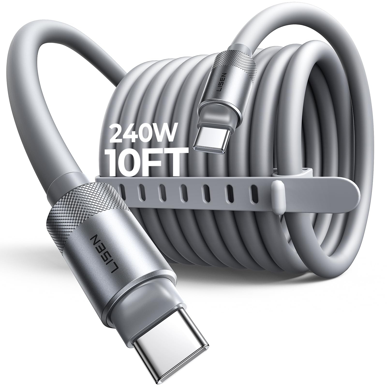 LISEN 10FT USB C Cable Fast Charging Chubby 240W USB C to USB C Cable Cord