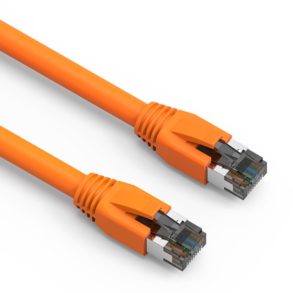 20 Pack of 0.5Ft CAT8 S/FTP Ethernet Network Cable Orange 24AWG