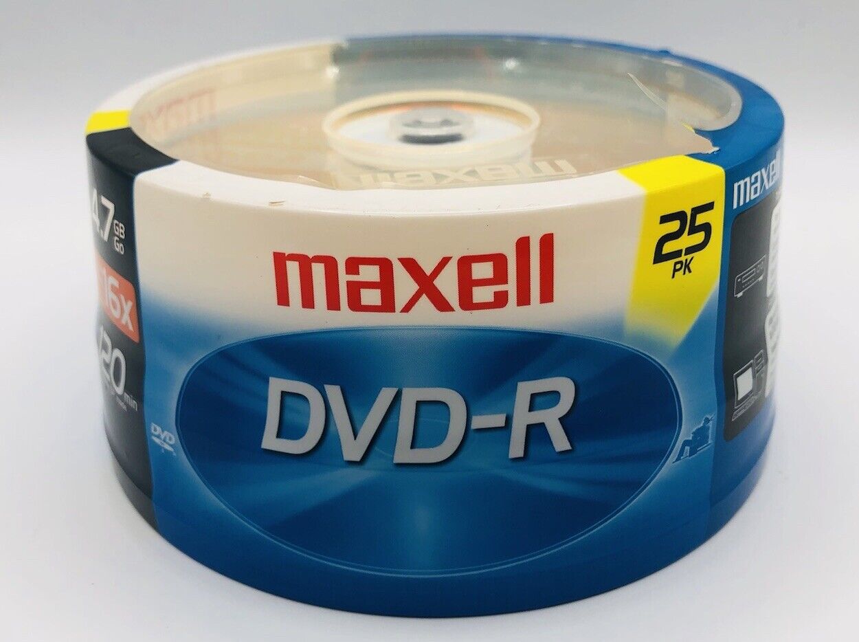 Maxell 4.7GB 16X DVD-R 25 Packs Spindle Disc Model 638010