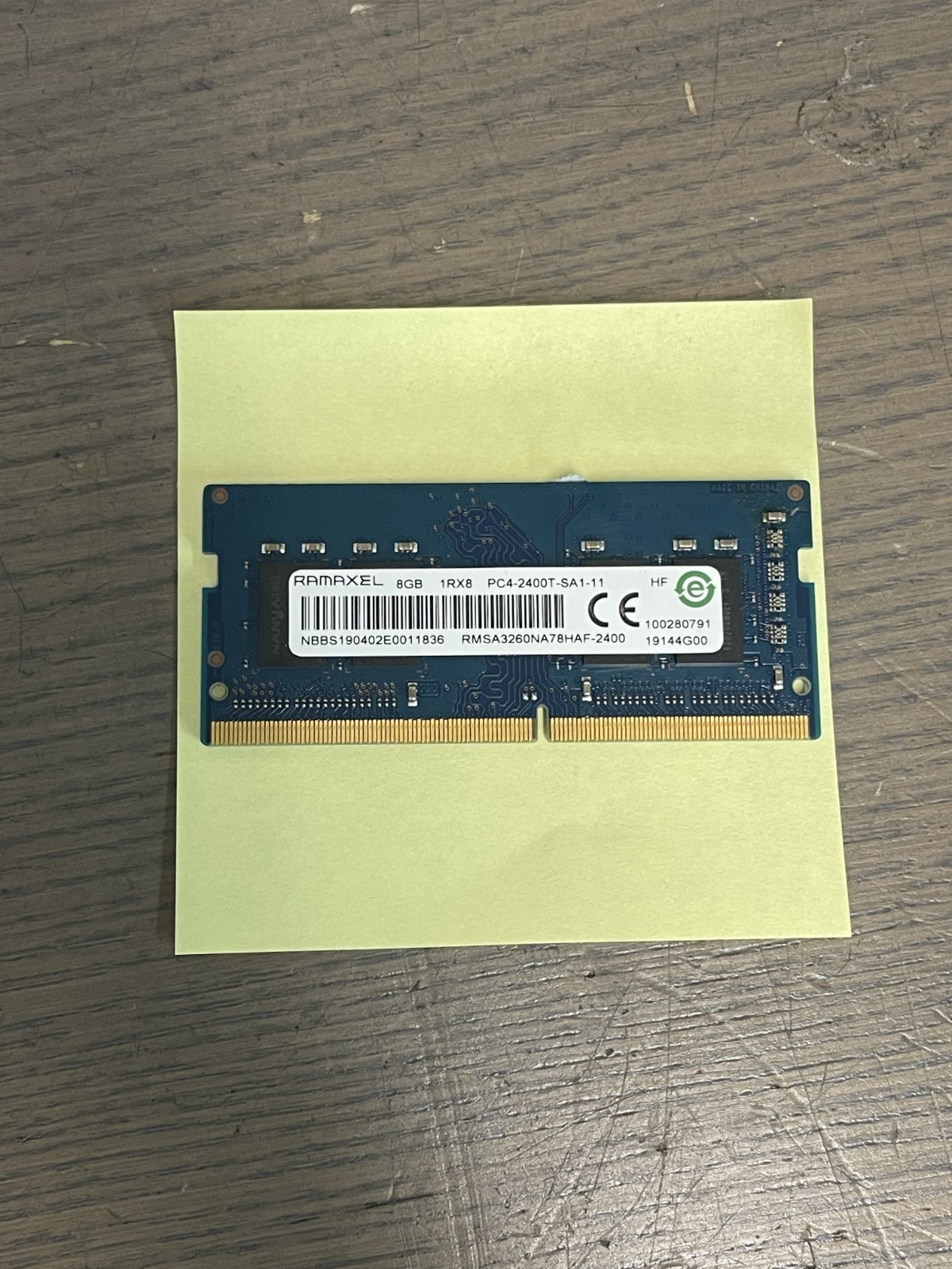 RAMAXEL 8GB 1Rx8 RAM MEMORY CARD RMSA3260NA78HAF-2400