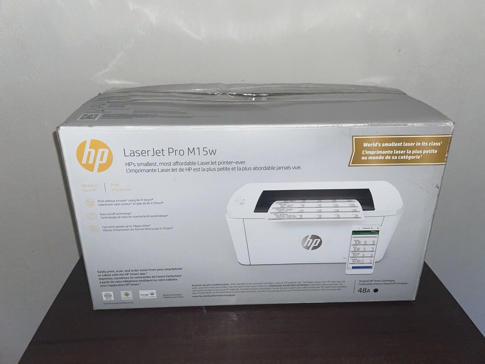 HP LaserJet Pro M15w Wireless Laser Printer Open Box