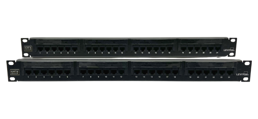 (LOT OF 2) Leviton 69586-U24 CAT6 eXtreme 6+ Patch Panel 24-Port 1RU T568B - A