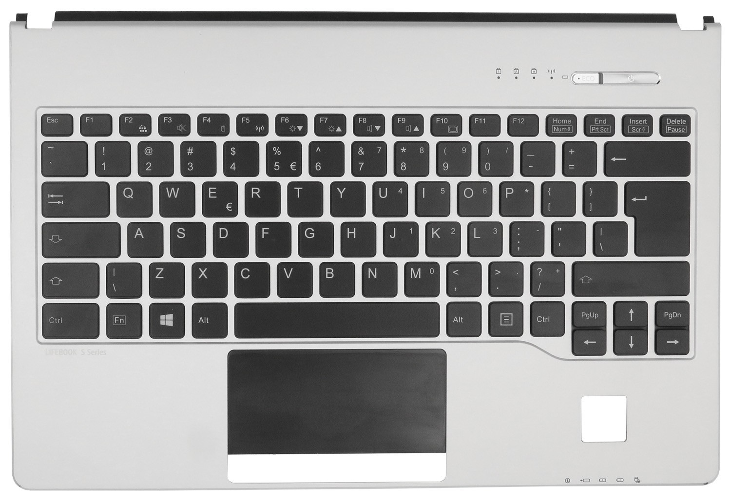 Original US Keyboard w/ Upper Palmrest for Fujitsu LIFEBOOK S Series S935 Silver