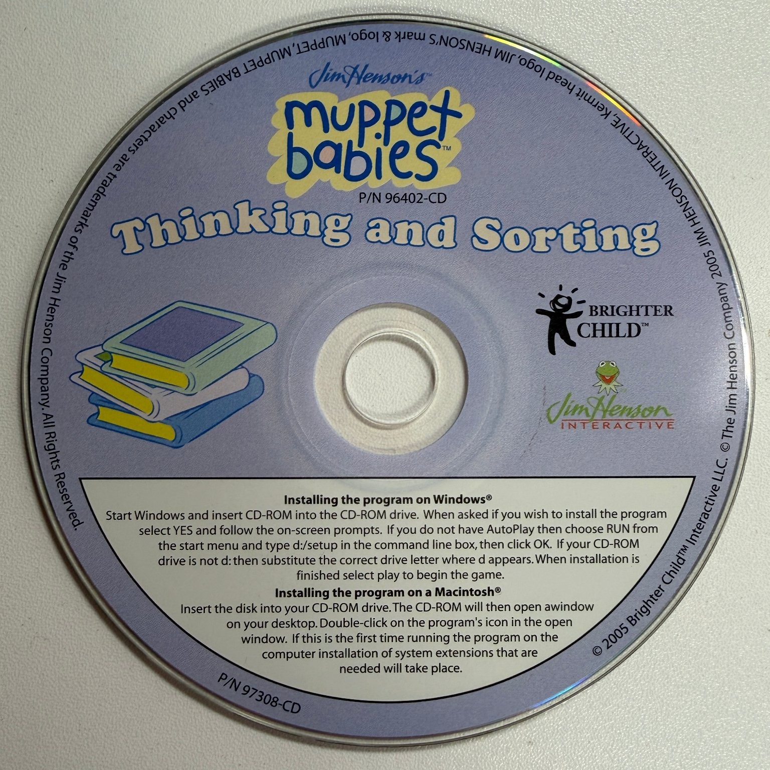 Jim Henson's Muppet Babies Thinking & Sorting Software Cd-rom Windows Mac 2005