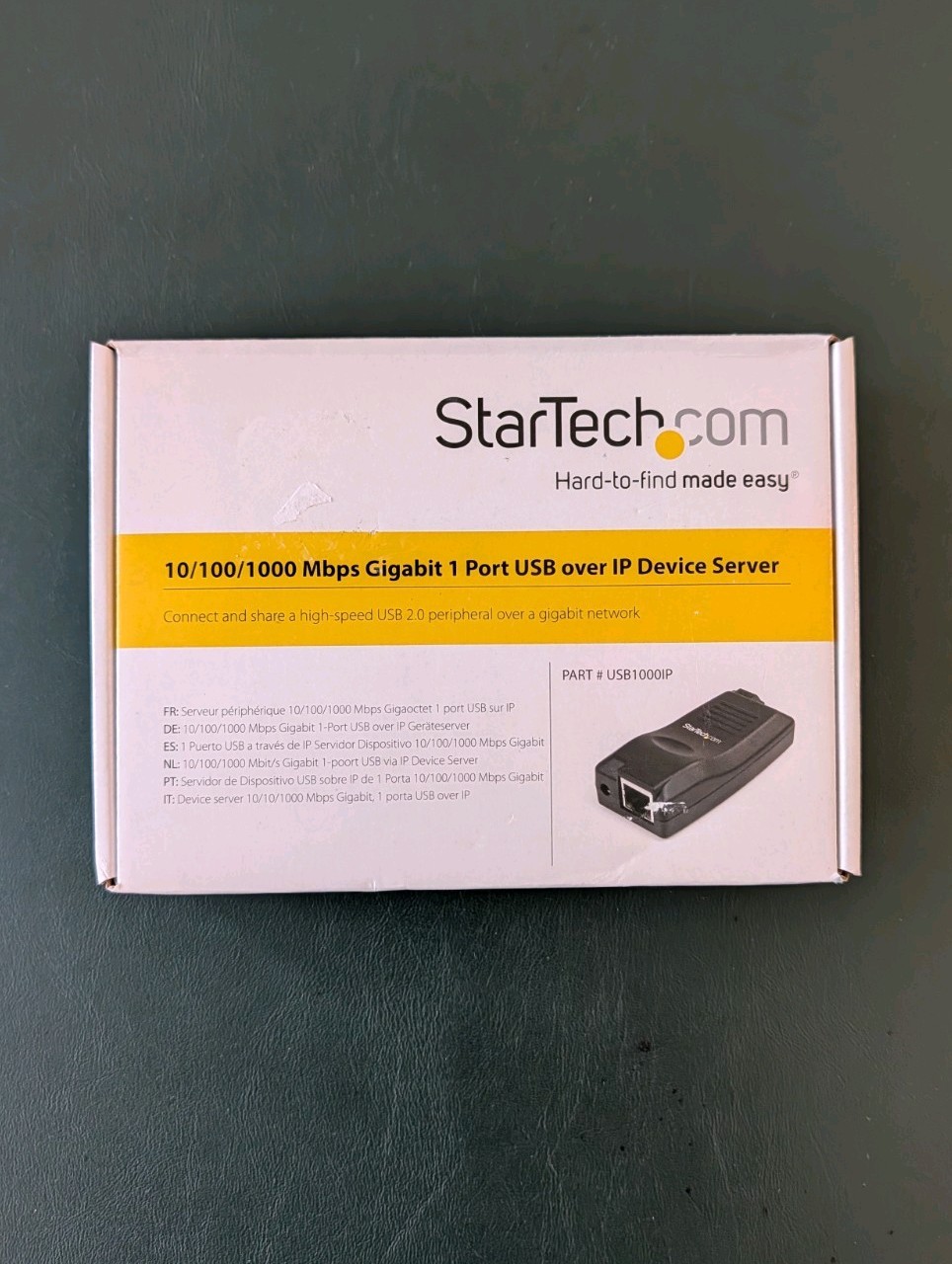 NEW StarTech USB1000IP 10/100/1000 Mbps Gigabit 1 Port USB over IP Device Server