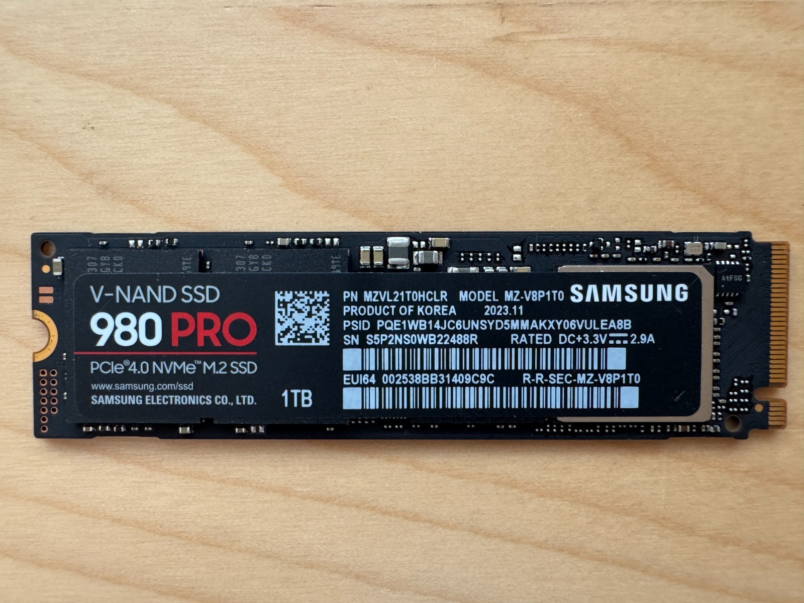 Samsung 980 Pro 1tb NVMe M.2 SSD